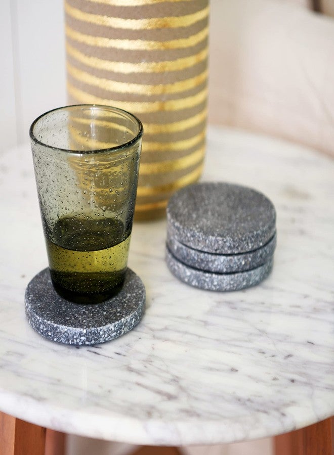 Main + Mesa Round Terrazzo Coasters, Smoke, Set of 4 - Image 4